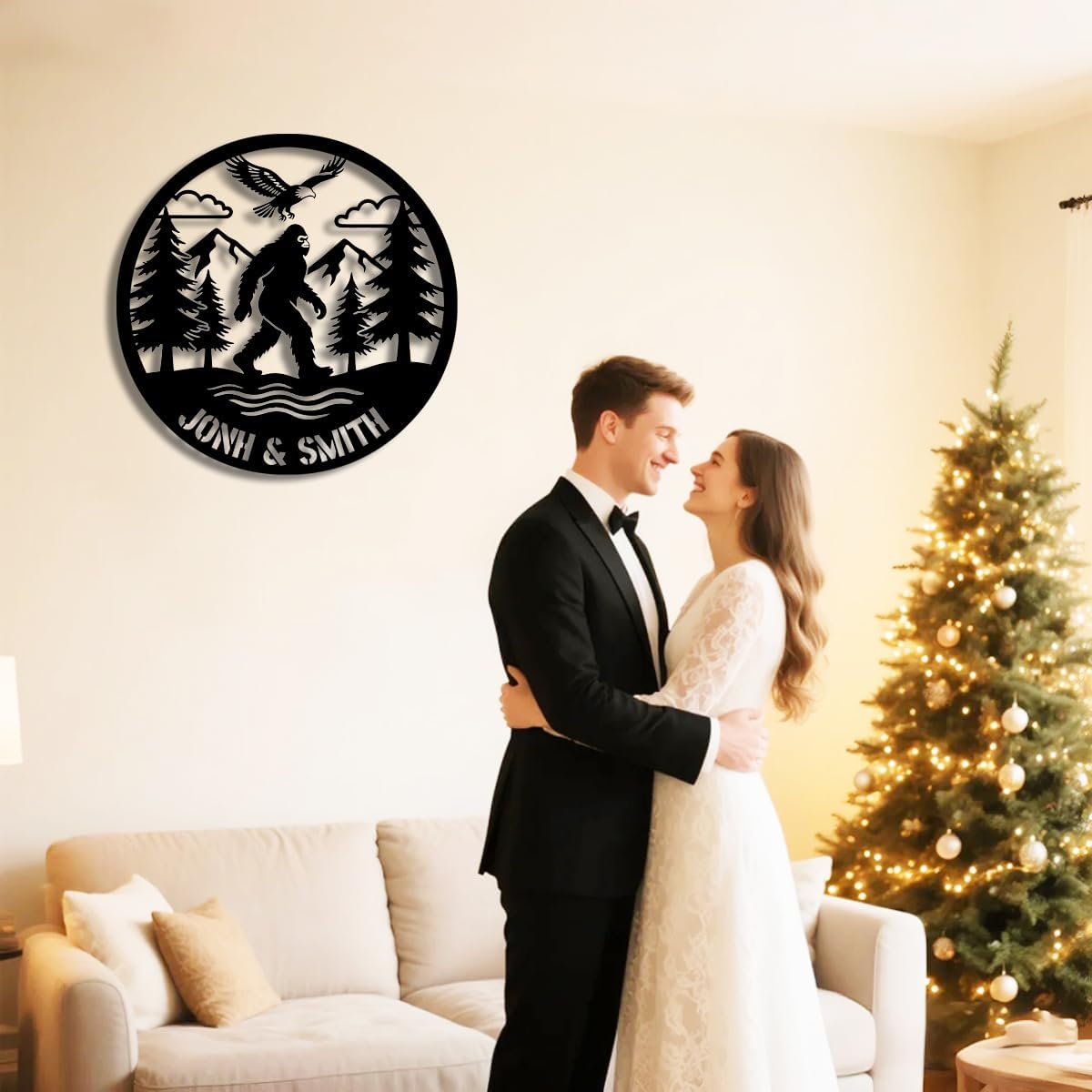 Personalized Metal Name Sign | Custom Family Wall Art & Split Letter Name | Indoor Metal Decor Gift | Decorations for Dad Mens Home Garden