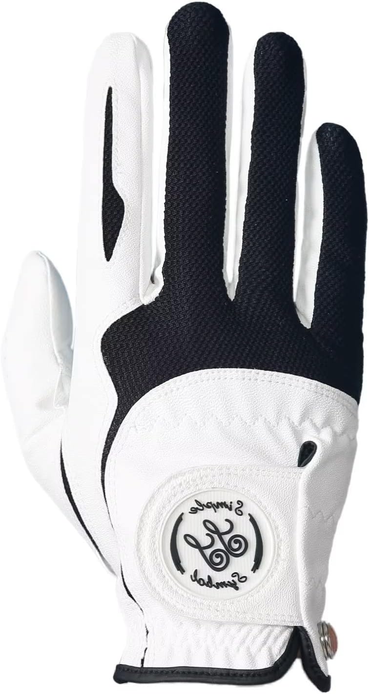 Men's Golf Glove Premium Synthetic Leather,Net Fabric,Stable Grip,Six Pack Value Left Hand Right Hand（Left is Wear on Left Hand,Right is Wear on Right Hand）