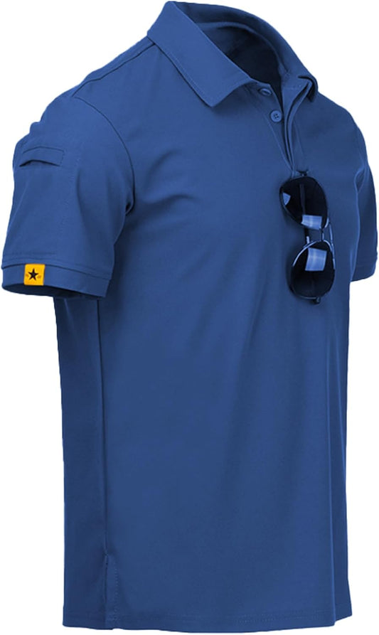SCODI Mens Polo Shirts Performance Short Sleeve Tactical Shirts Athletic Golf Shirt for Men Daily Casual Collared T-Shirt