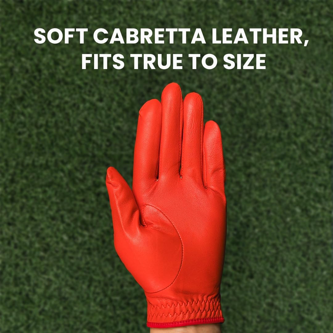 PUR3 Individual - Cabretta Leather Men's Golf Glove, Ultra Soft, with Ball Marker for Right Hand and Left Hand Golfers