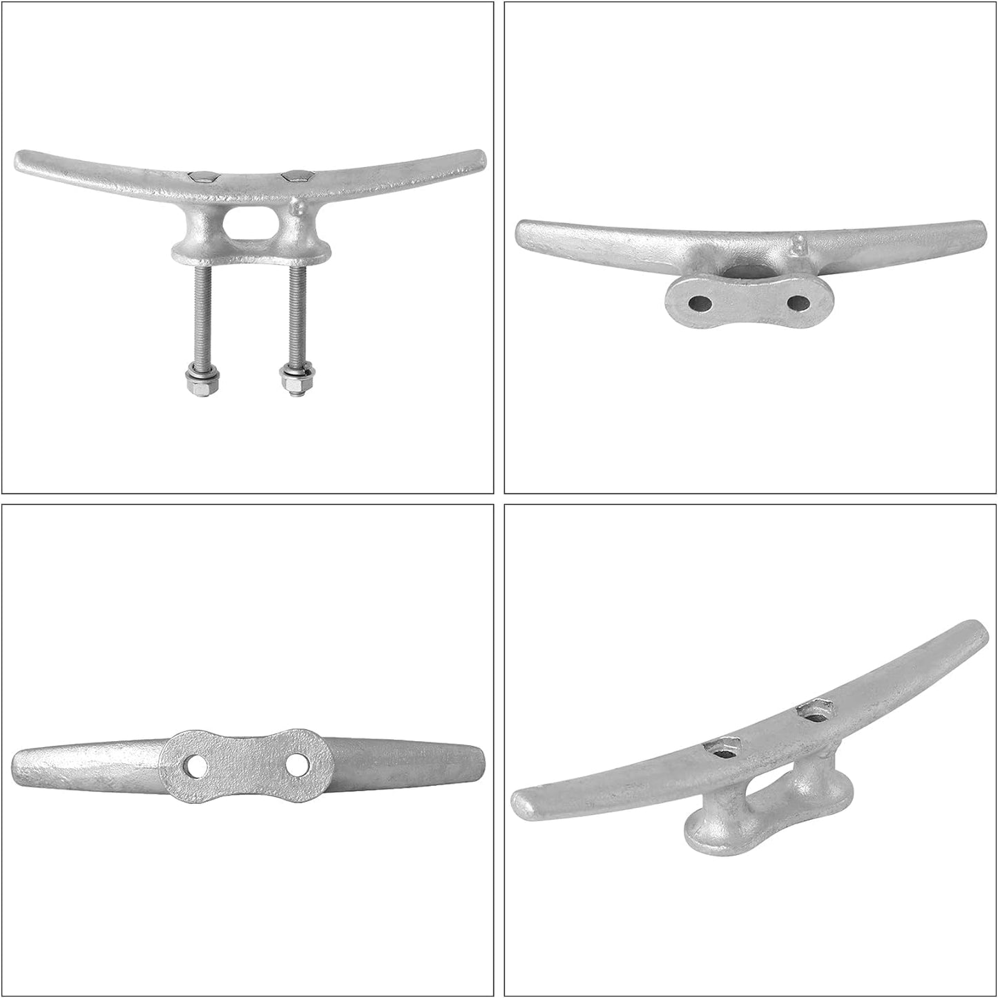 6/8/10/12/14 inch Dock Cleats With Bolts,Hot Dipped Galvanized Cast Iron Boat Cleats,Rope Cleat Boat Dock Cleats for Boat Docks,Decks,Piers for Tying up Boats,Marine Decor(1,2,4,5,6,8,10,12 Pack)