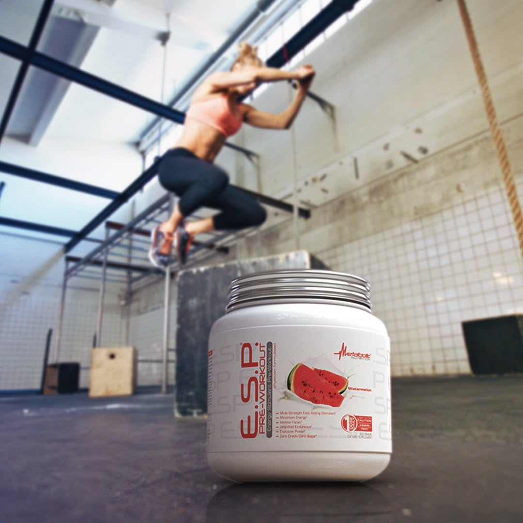 Metabolic Nutrition, ESP, Energy and Endurance Stimulating Pre Workout, Pre Intra Workout, High Energy and Mental Focus, Stimulating Workout Supplement, Fruit Punch, 300 Grams (90 Servings)