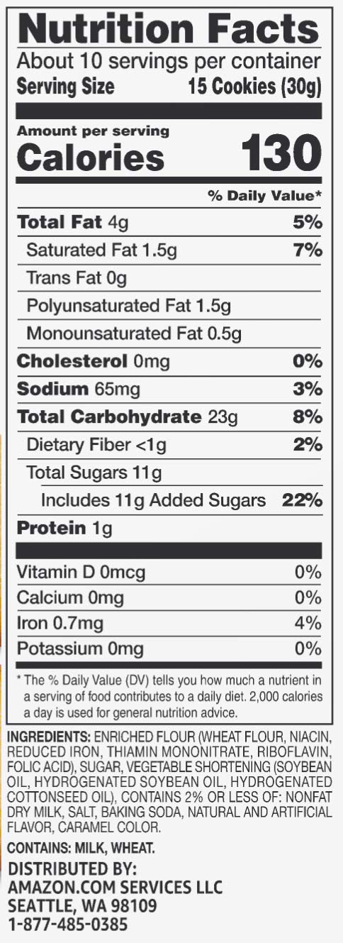 Amazon Brand - Happy Belly Mini Vanilla Wafers, 11 ounce (Pack of 2)