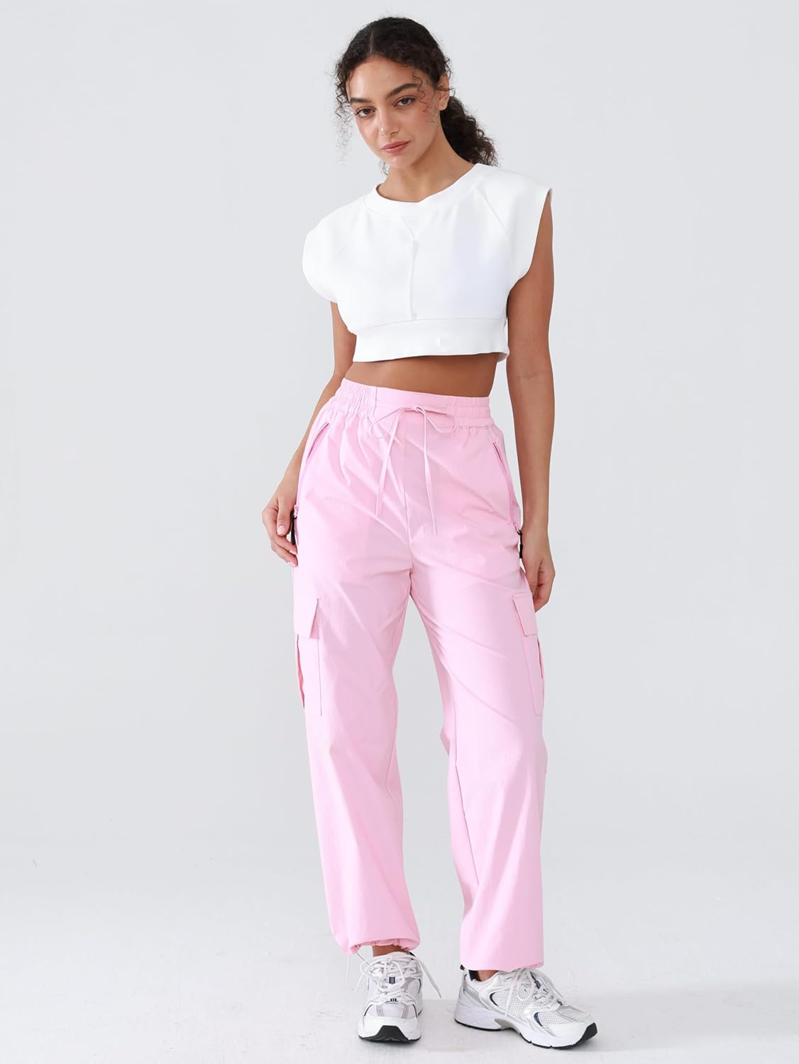 Hiking Pants Women Lightweight Cargo Pants Quick Dry Water Resistant Outdoor Travel Pants with Zipper Pockets