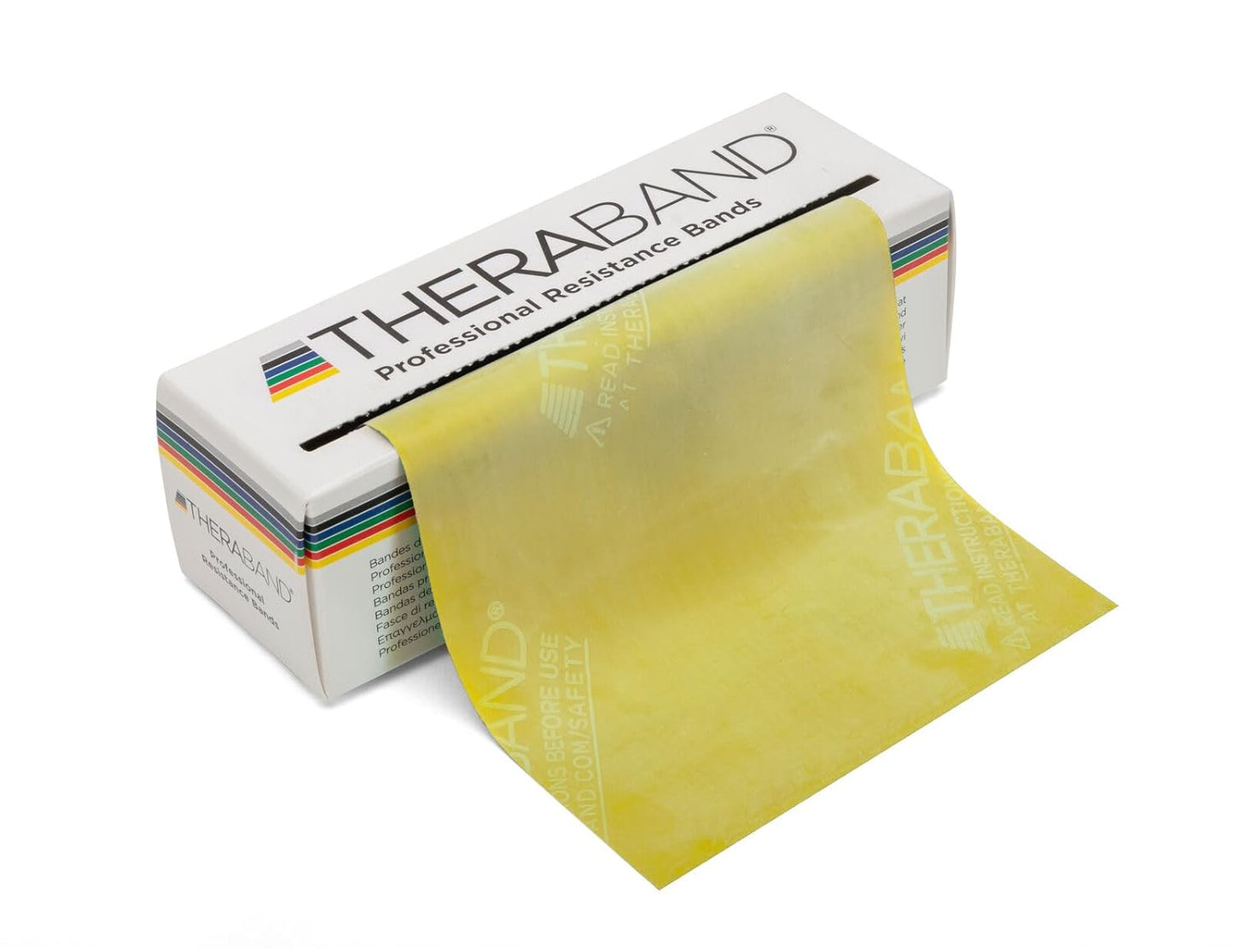 THERABAND Resistance Bands, 6 Yard Roll Professional Latex Elastic Band For Upper Body, Lower Body, & Core Exercise, Physical Therapy, Pilates, Home Workouts, & Rehab, Yellow, Thin, Level 2