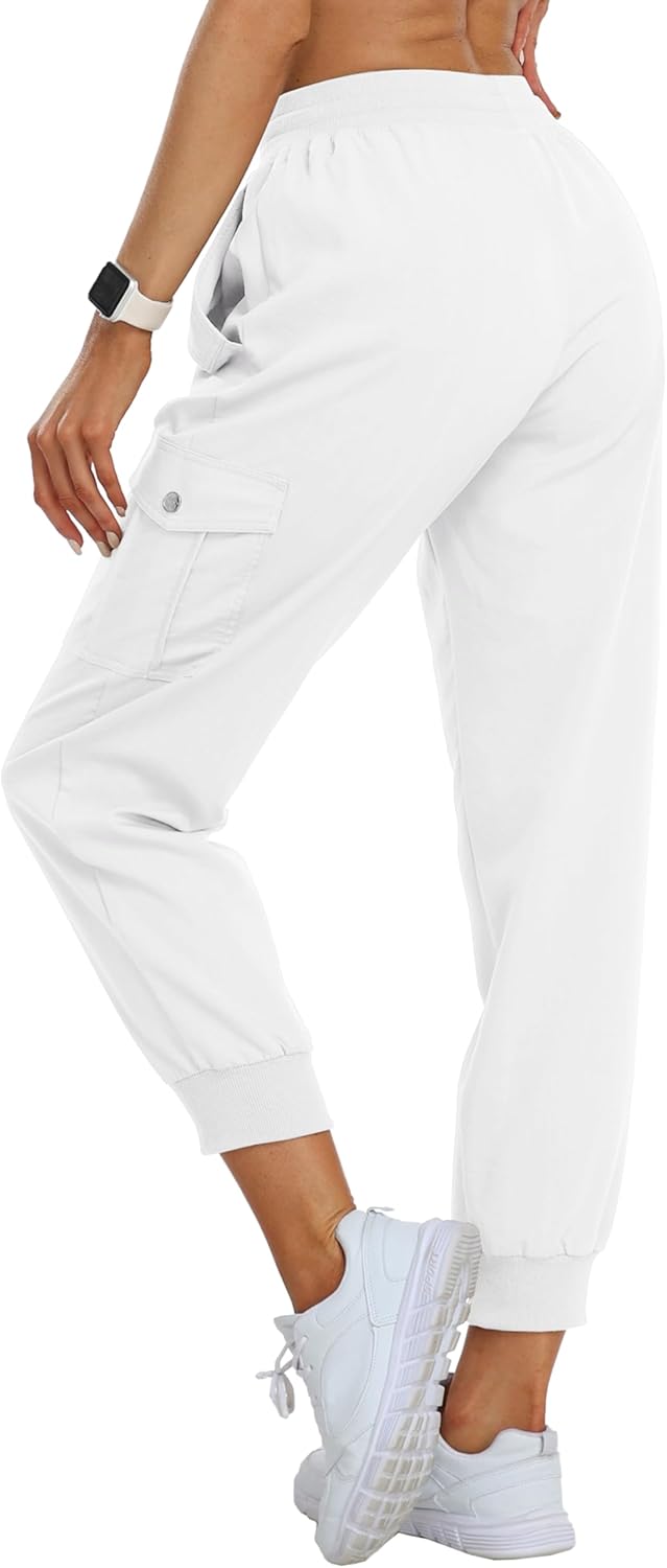 MoFiz Women's Outdoor Cargo Pants Lightweight Joggers Elastic Waist Athletic Hiking Sweatpants Casual Travel Pant with Pocket