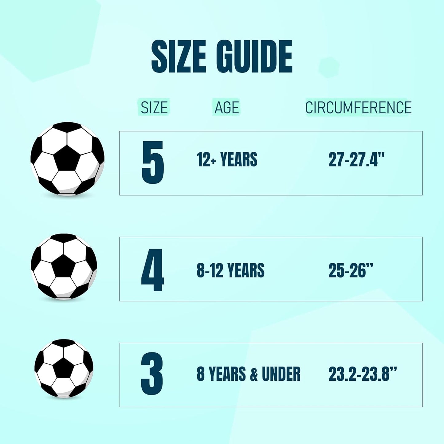 Soccer Ball Size 3/4/5 with Pump & Bag - Pack of 1, 2 or 3 - Official Size & Weight - Classic Black & White - Indoor Outdoor Use - Durable & Long-Lasting - Ideal Gift for Toddler, Kids, Youth & Adults