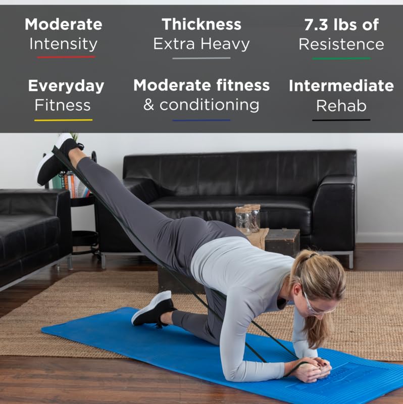 THERABAND Professional Latex Resistance Bands, Individual 6 Ft Elastic Band as Exercise Equipment, Physical Therapy, Pilates, At-Home Workouts, 6 Foot, Black, Special Heavy, Level 6