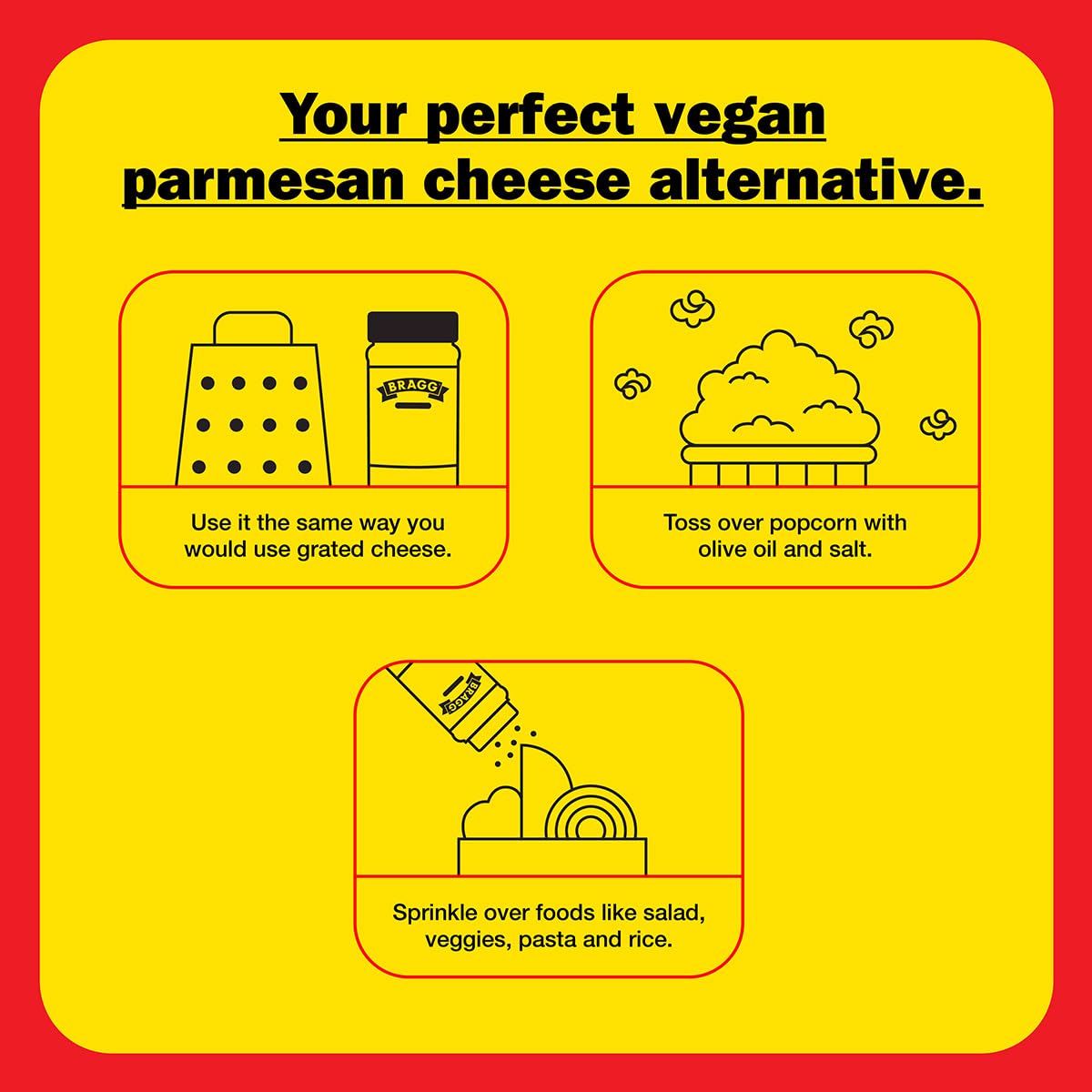 Bragg Nutritional Yeast Smoky BBQ Seasoning - 3 oz - Dairy-Free Parmesan Cheese Substitute - Perfect for Salads, Pastas, Popcorn, and More
