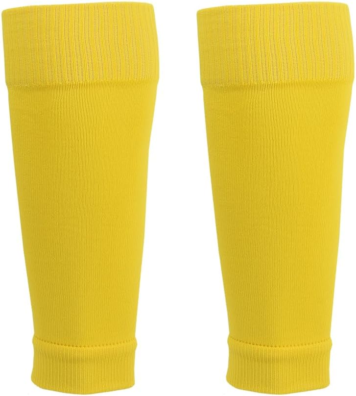 2 Set Anti-Slip Grip Soccer Socks with Shin Guard Sleeves, Sports Athletic Socks for Men Women