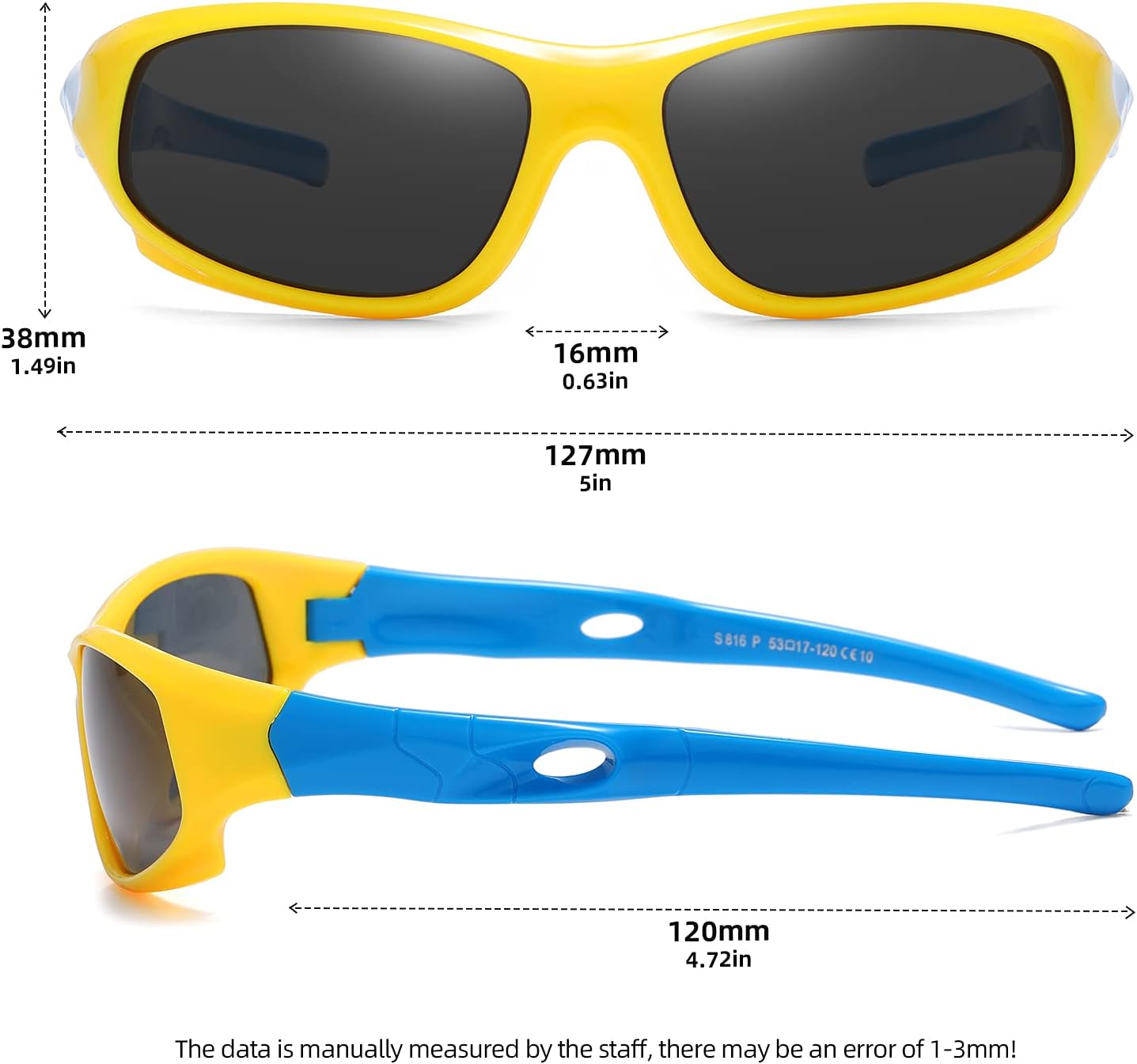 DYLB 3 Pack Flexible Kids Polarized Sunglasses For Boys Girls With Strap, Sport Sunglasses for Children Age 3-10.