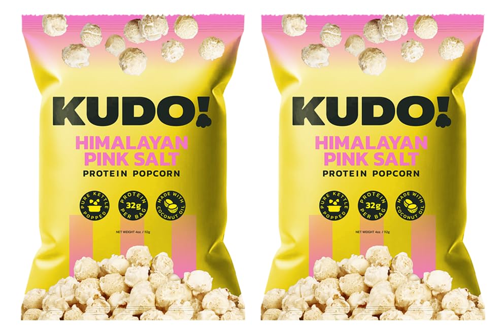 Kudo - Himalayan Pink Salt Kettle-Popped Protein Popcorn - Whole Grain, No Seed Oils, Gourmet Mushroom Kernel, Tasty Snack, Classic Flavor - 4oz