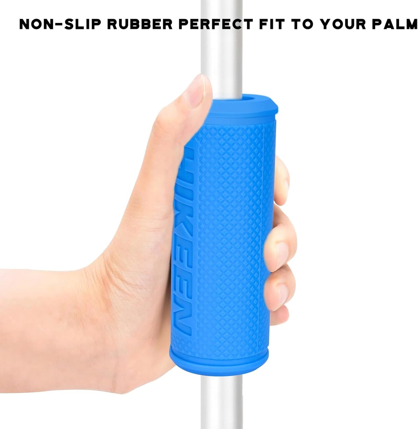 Hikeen Thick Bar Dumbbell Grips,Non Slip Hard Rubber Barbell Grips,Grips for Weight Lifting, Muscle Building-1.77", 2", 2.25" & 2.75" Outer Diameter