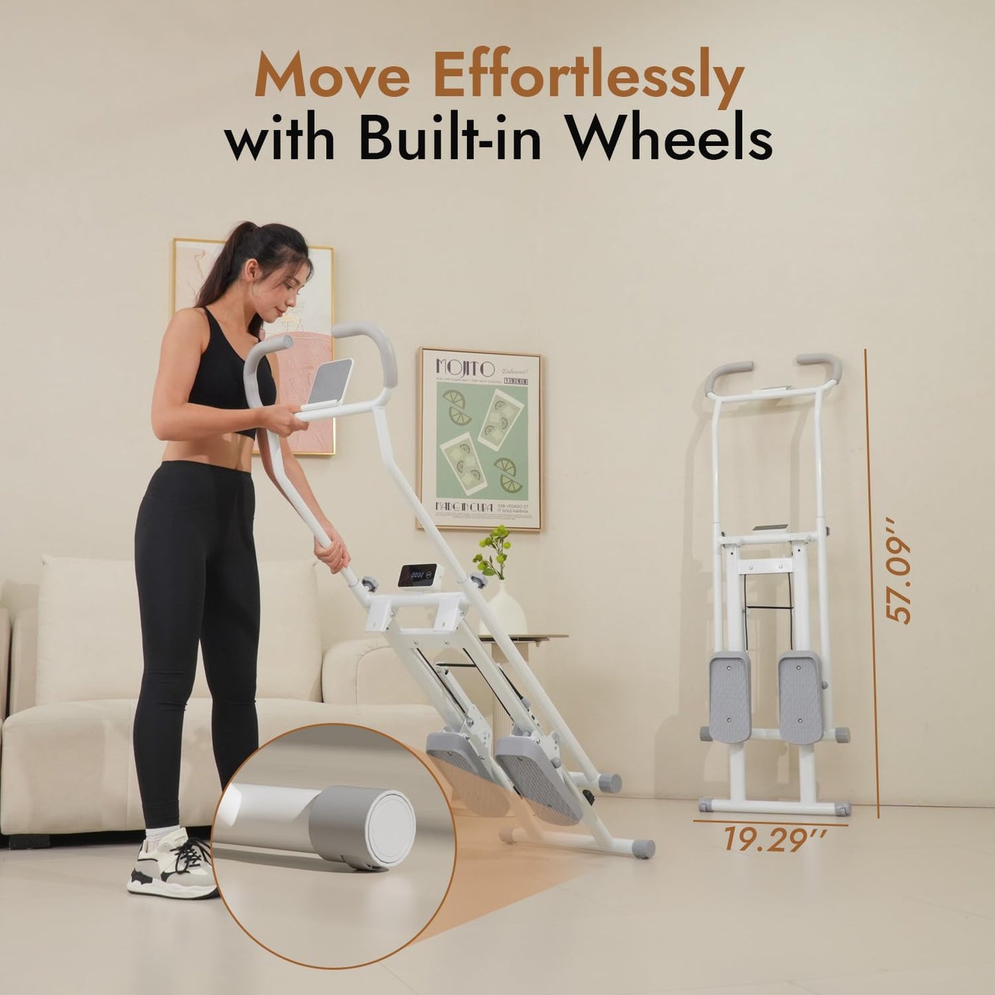 Stair Stepper with Adjustable Resistance - Stair Climber for Home Gym, Folding Cardio Machine with Extended Step Range, Adjustable Handlebar & Pedals, Tablet Holder by MACYO