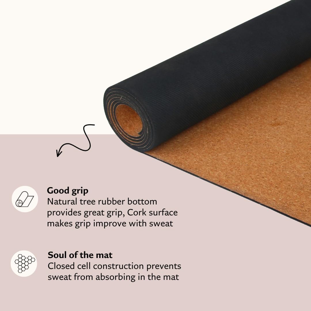 Cork Yoga Mat - Artist Designed, Premium Printed Eco-Friendly Non-Slip mat, Great for Regular & Hot Yoga, Pilates, Workouts 72 inch x 24 inch x 3mm Thick