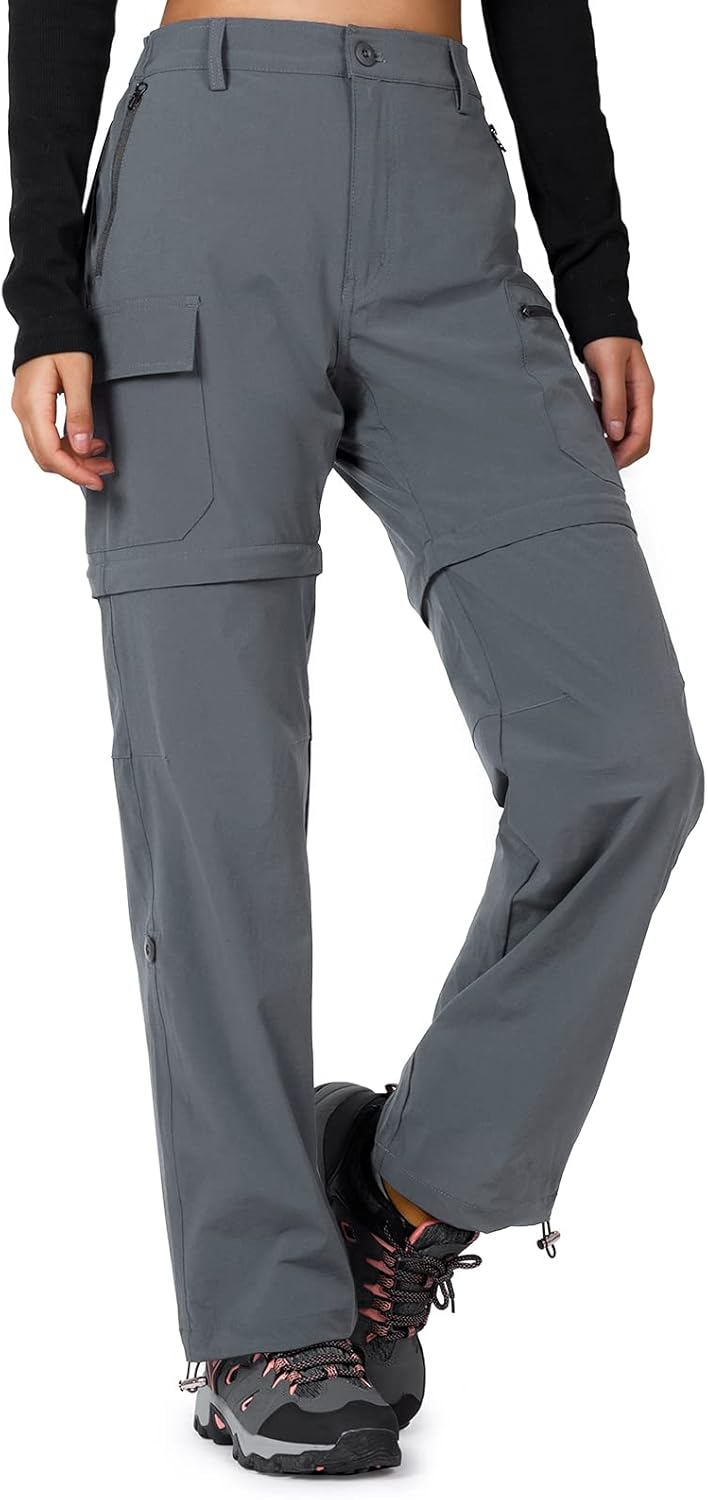 Cycorld Women's-Hiking-Pants-Convertible Quick-Dry-Stretch-Lightweight Zip-Off Outdoor Pants with 5 Deep Pockets