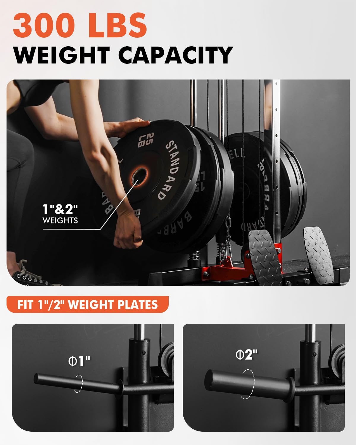 Mikolo Wall Mount Cable Station, Cable Crossover Machine with Dual Pulley System and 18 Adjustable Positions for Home Gym Fitness Equipment