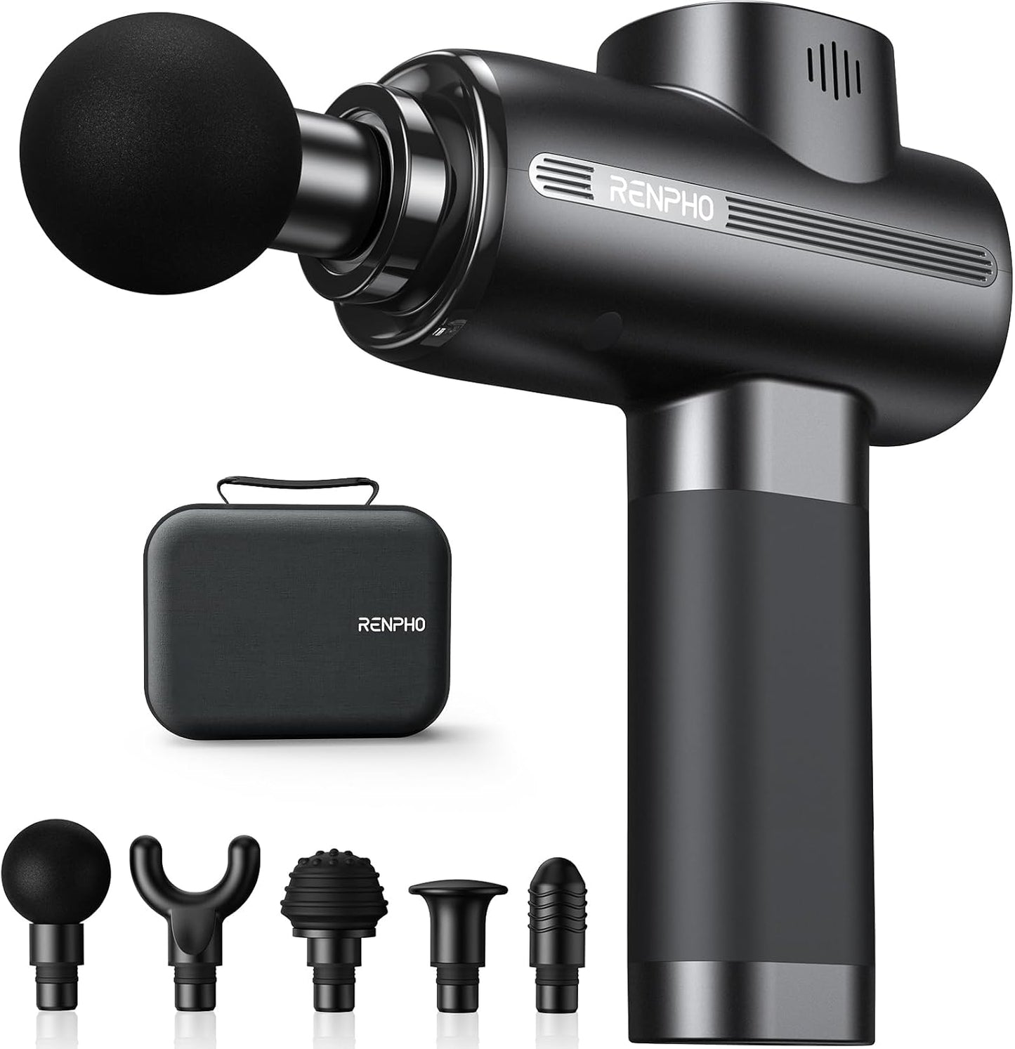 RENPHO Active Massage Gun Deep Tissue, Percussion Handheld Muscle Massager for Body Neck Pain Relief, Portable Electric Mini Back Massagers with Carry Case for Athletes Men Women