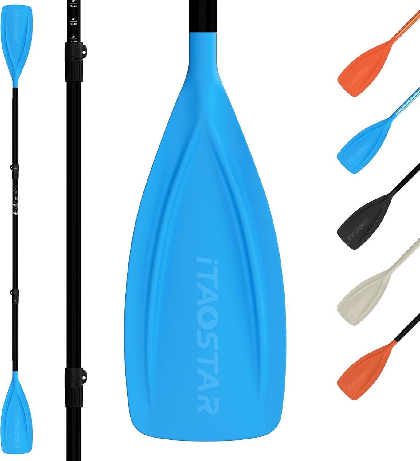 Paddle Board Paddle Detachable, Stand Up Paddle for Adults with Double Locks, Kayak Paddle Adjustable with Glass Fiber Blade, Floating Paddle Board Oar with Lightweight