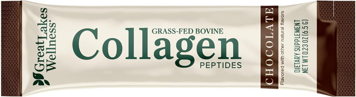 Great Lakes Wellness Collagen Peptides Powder for Skin, Hair, Nails, Joints & Digestion - Variety Flavors - Quick Dissolve Hydrolyzed, Non-GMO, Kosher - 6 Sticks - Packaging May Vary