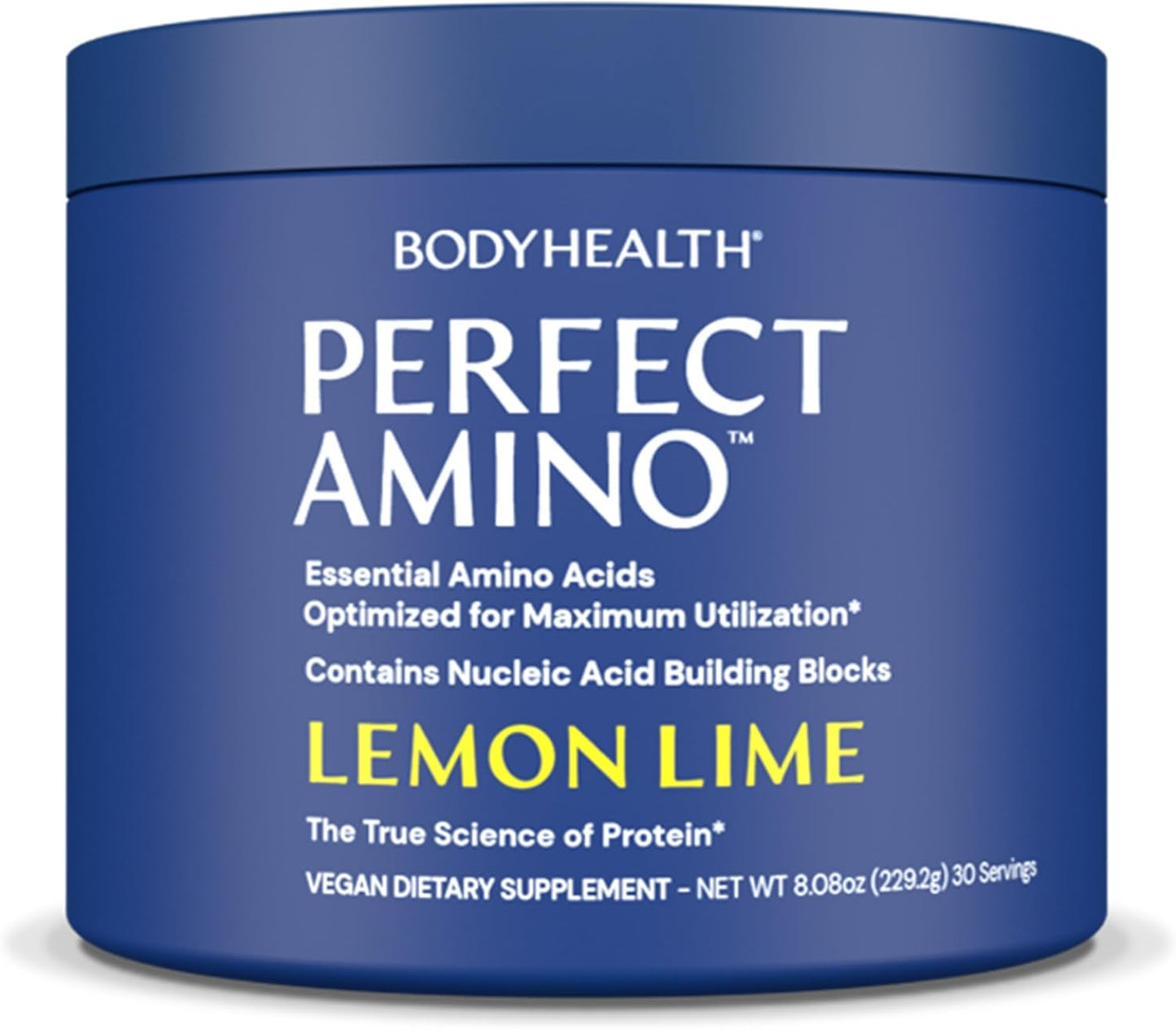 BodyHealth PerfectAmino Powder - BCAA and EAA Powder for Pre and Post Workout - Amino Acid Energy Drink for Men and Women to Support Lean Muscle and Recovery - Lemon Lime - 30 Servings