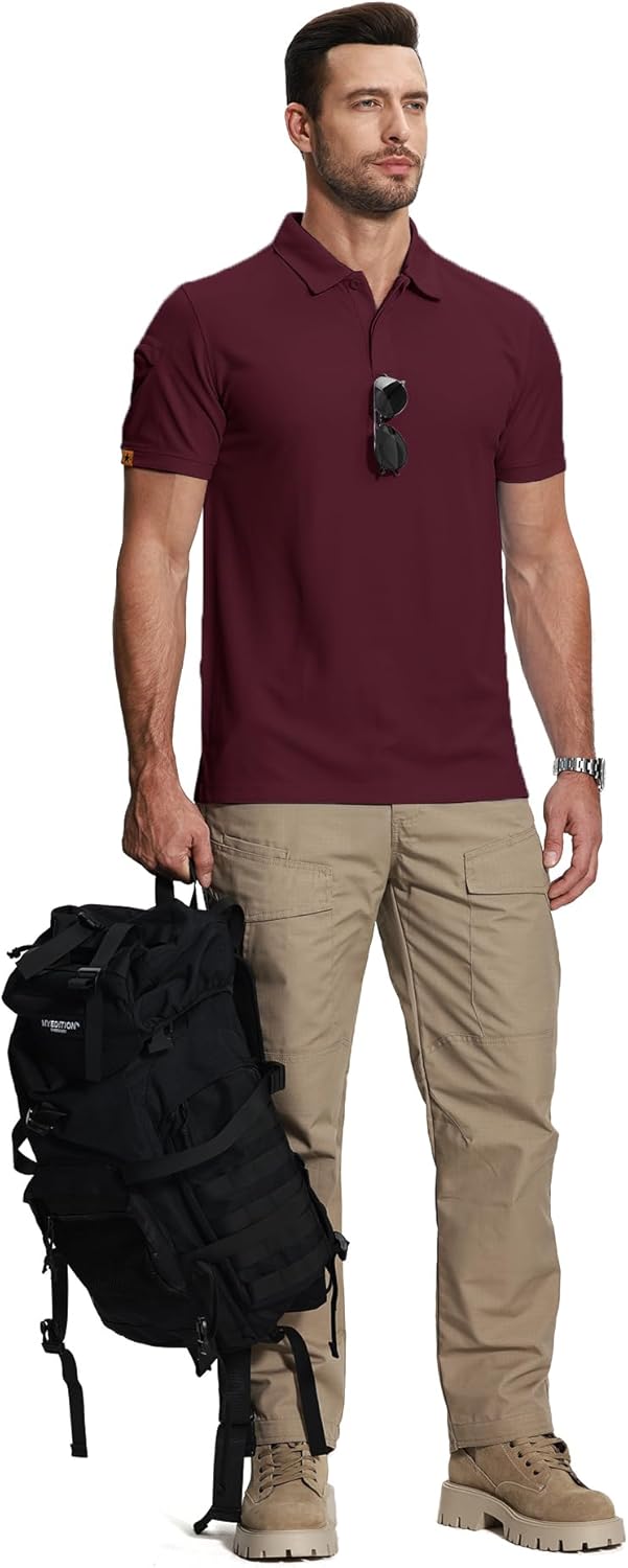 ZITY Mens 2 Pack Polo Shirts Short Sleeve Performance Sports Golf Shirt for Men Tactical Shirt