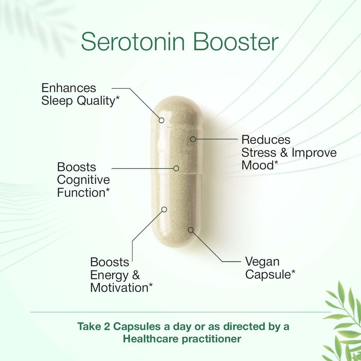 Serotonin Support Supplement – 5-HTP 150mg with L-Tryptophan, B6, Magnesium & Herbal Blend – Mood, Relaxation & Sleep Support – 60 Vegan Capsules – Non-GMO, Gluten-Free