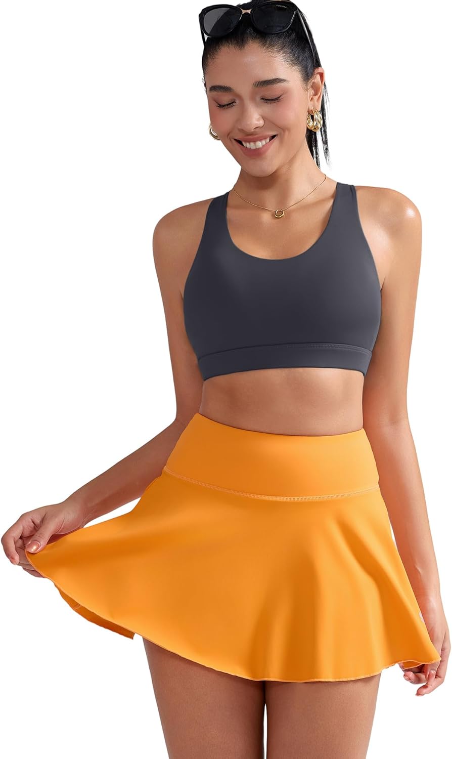 RUNNING GIRL Sports Bra for Women, Criss-Cross Back Padded Strappy Sports Bras Medium Support Yoga Bra with Removable Cups