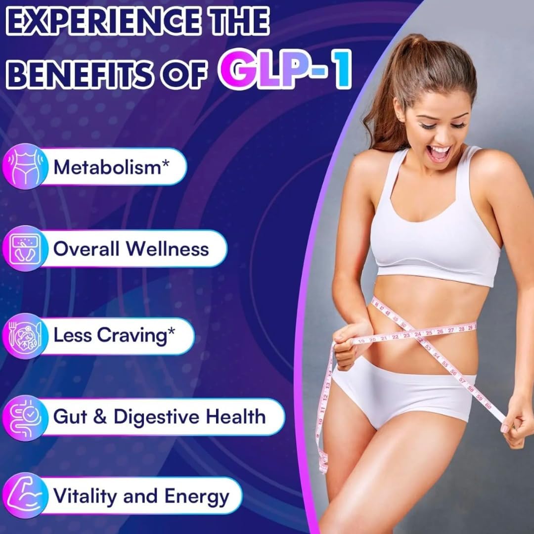 GLP-1 Supplement Weight Loss - Reduce Hunger & Cravings, Support Fat Loss & Weight Management, Naturally Boost GLP1 Production, Appetite suppressant for Women - Vegan & Gluten Free (30 Capsules)