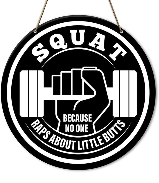 Gym Sign Decor, Home Gym Sign, Funny Gym Decorations, Workout Room Fitness Room Decor Gym Sign Decoration, Gym Bodybuilding Gift for Trainer Exercise Lover Men, Because No One