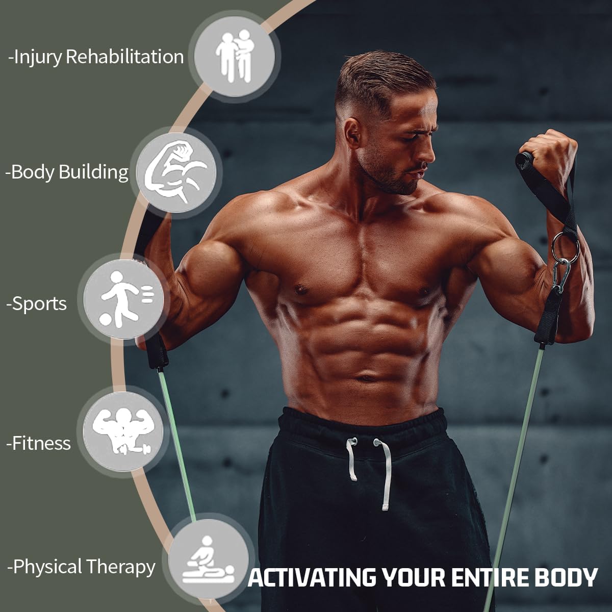 VEICK Resistance Bands, Exercise Bands, Workout Bands, Resistance Bands for Working Out with Handles for Men and Women, Exercising Bands for Fitness Weights Work Out at Home