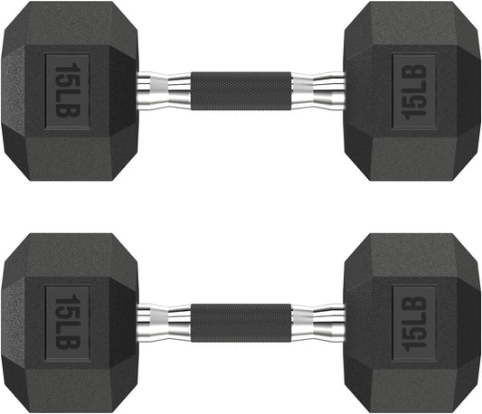 Hex Dumbbell Set 2.5-400 lb, Rubber Encased Exercise & Fitness Dumbbells, Weights Dumbbells Set of 2, Hand Weight for Strength Training