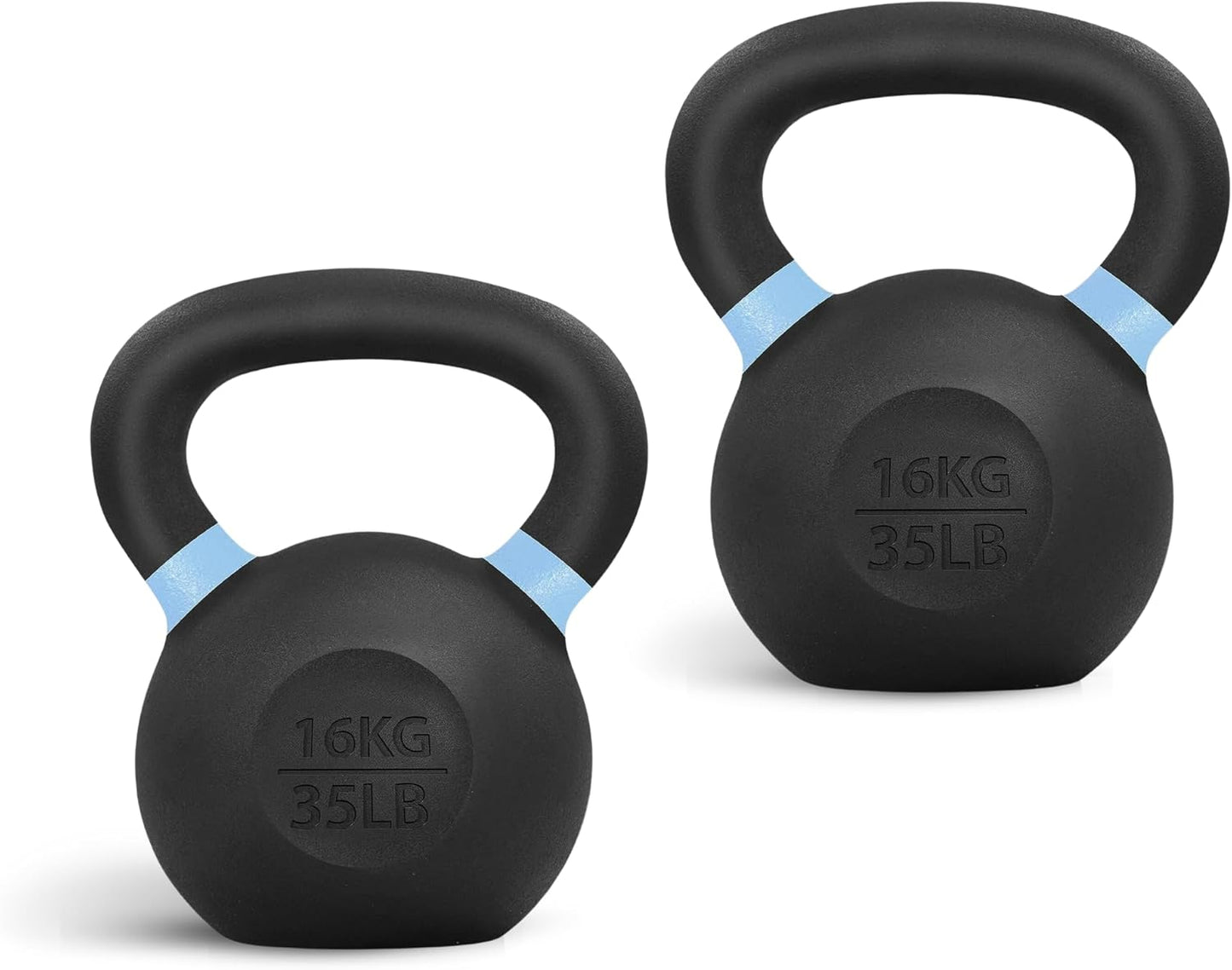 Yes4All Powder Coated Cast Iron Kettlebell Strength Training Kettlebells Weight Set for Full Body Workout, Home Gym