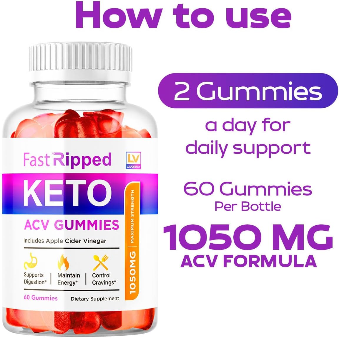 (3 Pack) Fast Ripped Keto ACV Gummies Advanced Weight Loss, Fast Ripped Weight Loss Gummies Keto+ACV, Keto ACV Gummies Ripped, Keto Fast, Ripped Keto, Fast Ripped Keto + ACV Gummies 1050mg, 3 Months