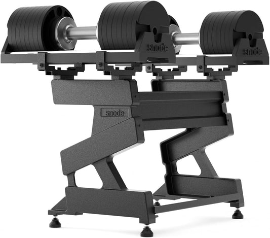 SNODE AD80 Drop Proof 80 lbs Adjustable Dumbbell Set -Adjustable Weights with Cast Iron Plates and Cradle, Knurled Handle, Fast Adjust, Compact Home Gym Equipment for Bench & Press