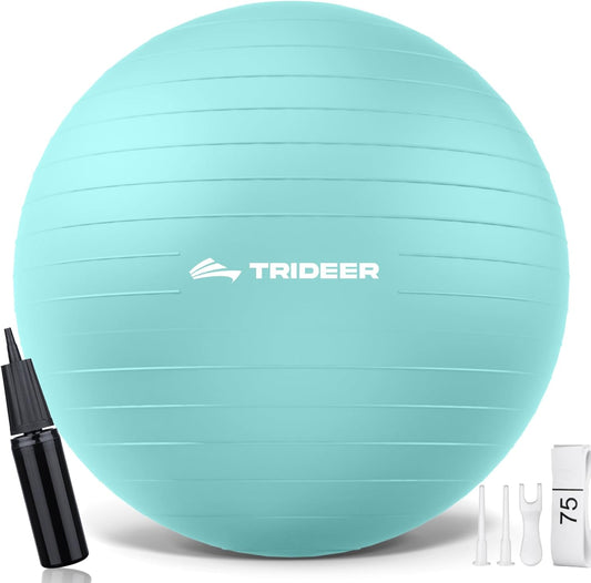 Trideer Yoga Ball – Anti-Burst Exercise Ball for Pregnancy, Office, Birthing, Stretching & Core Workout – Home Gym & Therapy