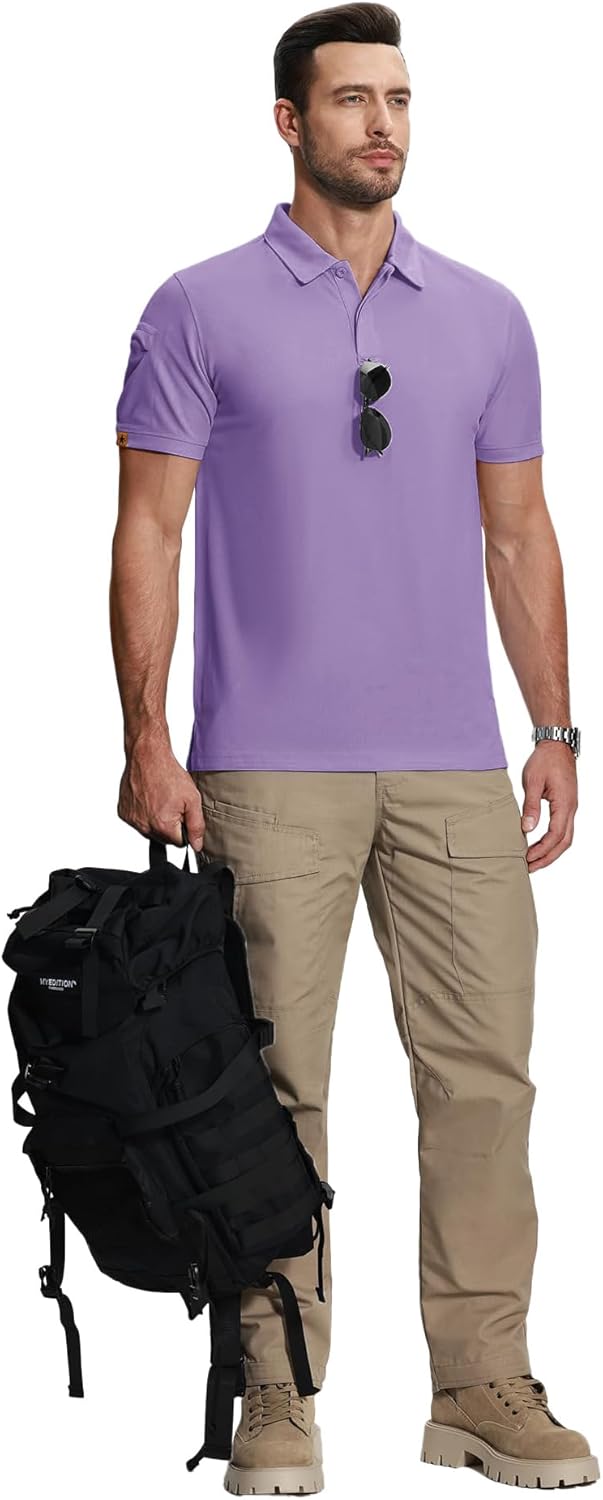 ZITY Mens 2 Pack Polo Shirts Short Sleeve Performance Sports Golf Shirt for Men Tactical Shirt