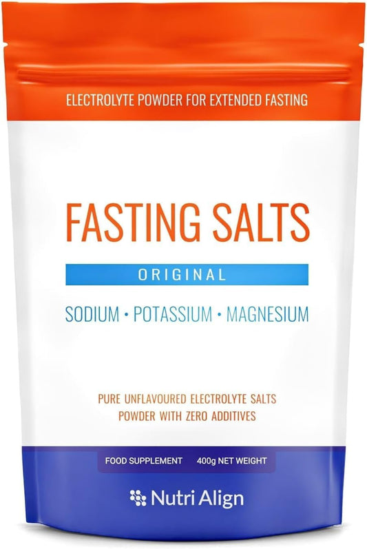 Nutri-Align Fasting Salts Fasting Electrolytes Powder | Pure Unflavoured Electrolytes for Fasting - Intermittent & Extended Fasting | 400g Sodium Potassium Magnesium Fasting Salt | Filler & Sugar Free