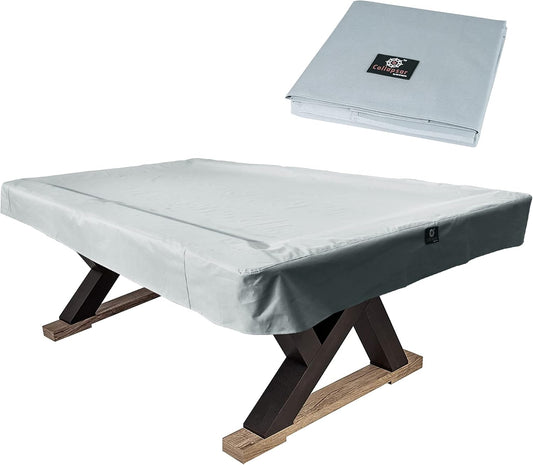 7/8/9FT Heavy Duty 600D Polyester Canvas Billiard Pool Table Cover(7 Colors Available) (Gray, 8-Foot)