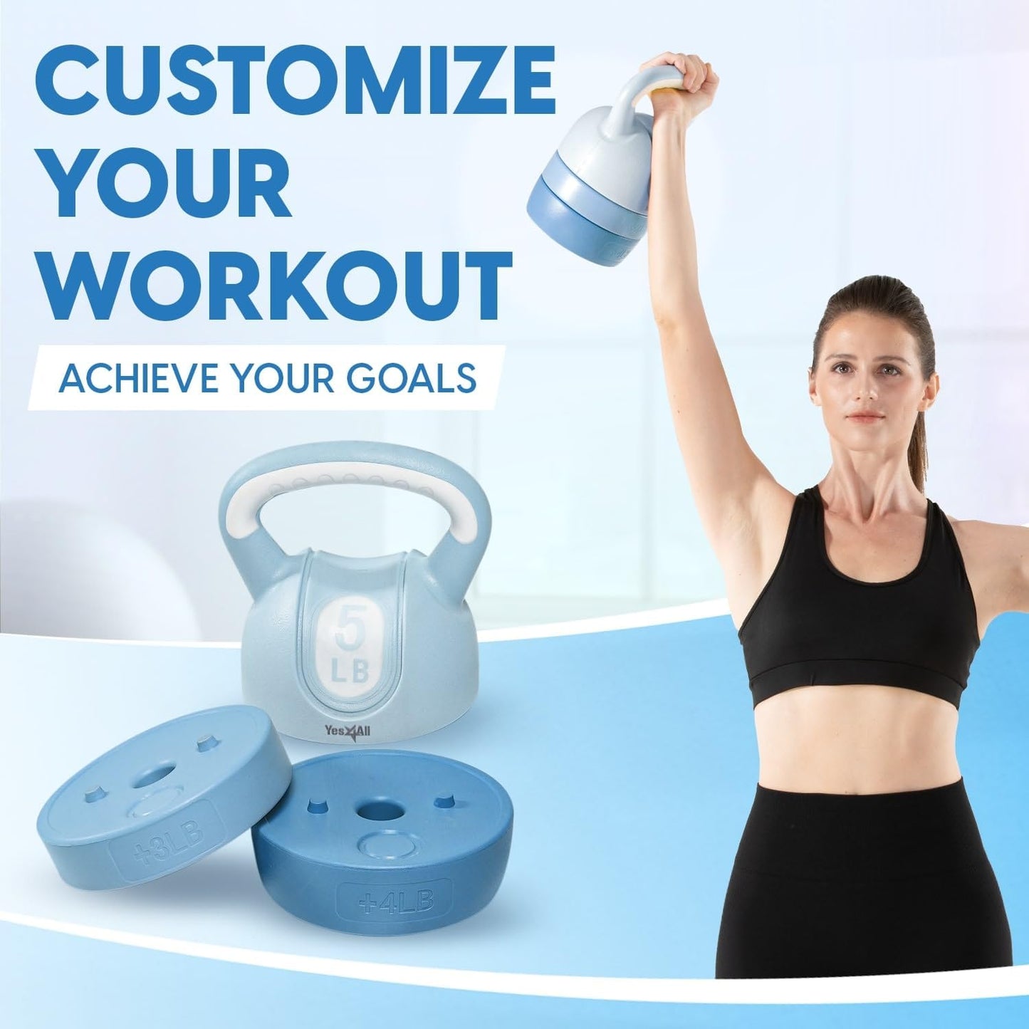 Yes4All Kettlebell Sets - Adjustable Kettlebell Set for Strength Training - Kettlebells Adjustable Weight for Versatile Workouts