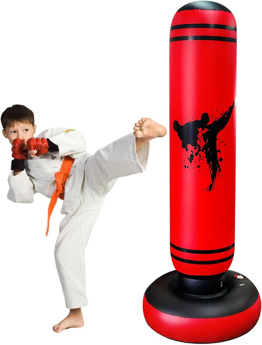 Punching Bag Kid,Boxing Bag for Kids,Inflatable Dummy, Inflatable Punching Bag, De-Stress Boxing Bag for Kids.