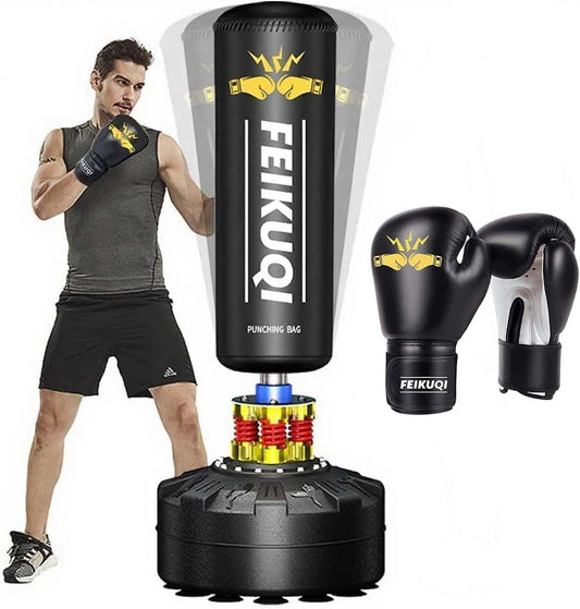 Punching Bag for Adults, Boxing Bag with Stand 70''-205lbs Freestanding Punching Bag for Adults - Kickboxing Bag for Home Gym Office