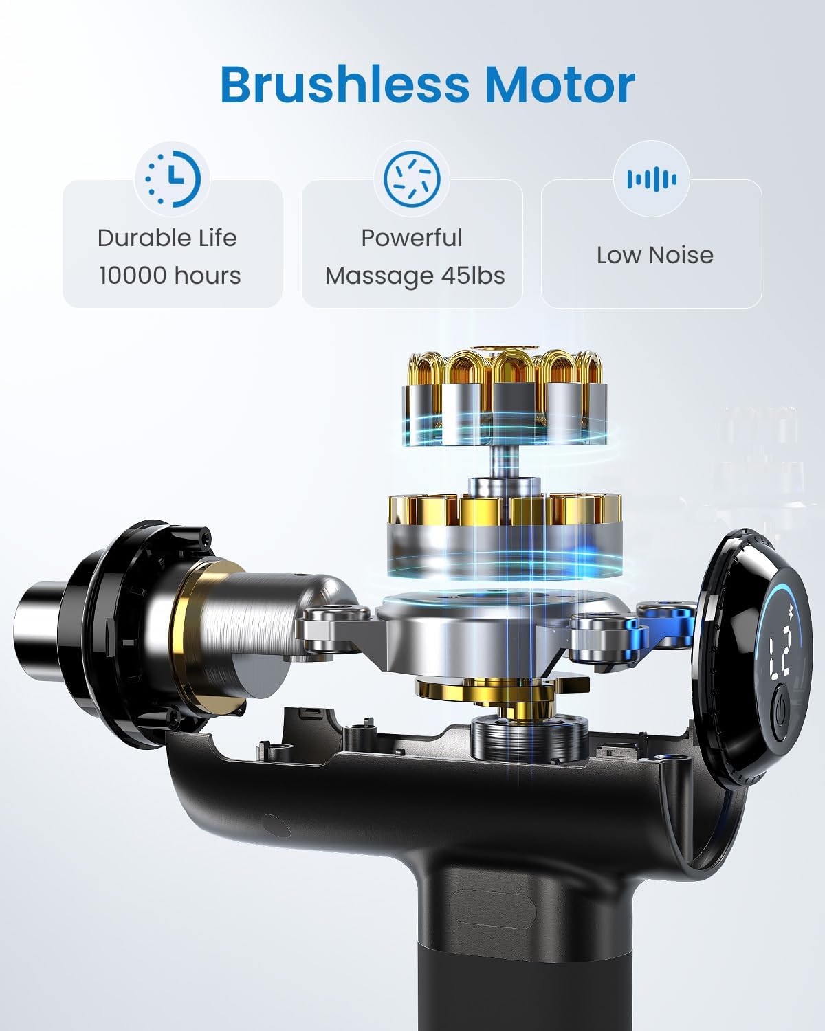 RENPHO Massage Gun Deep Tissue, Portable Percussion Muscle Massager with Bluetooth, Handheld Device for Back and Neck, Carry Case, Gifts for Men and Women