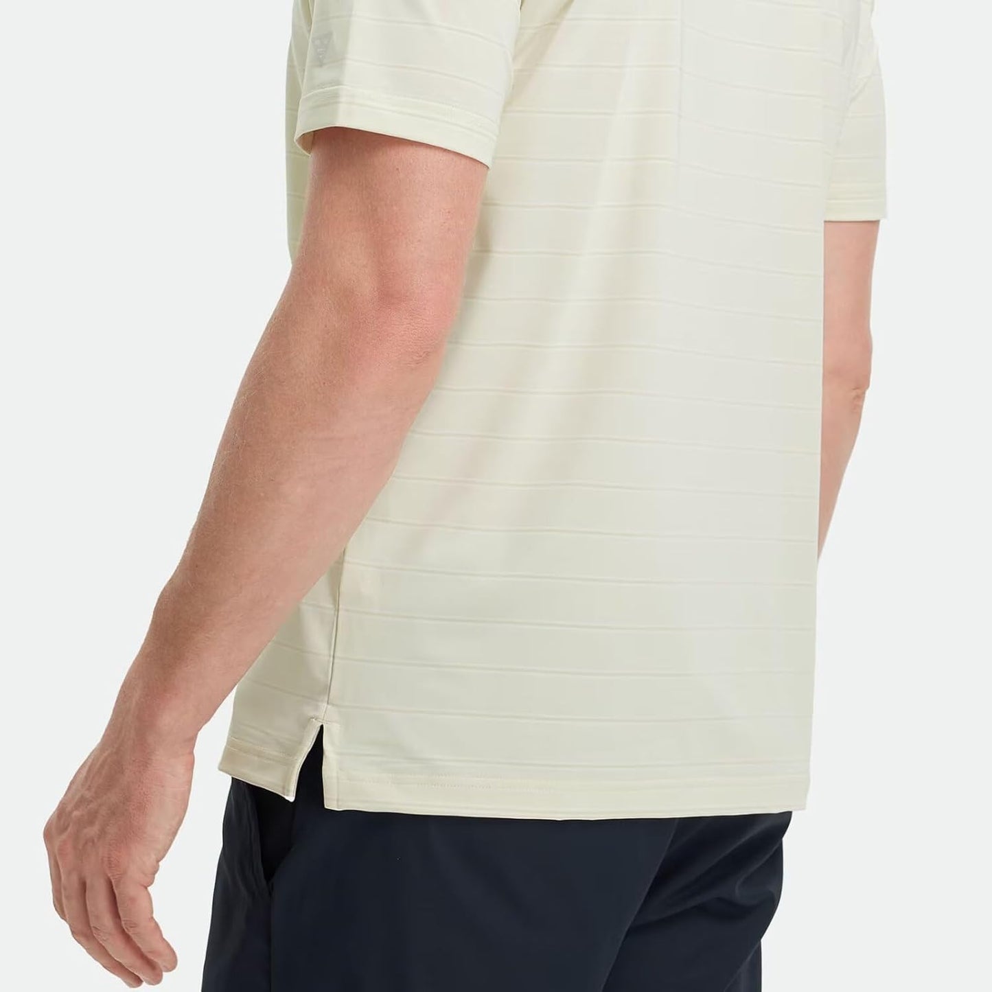 M MAELREG Golf Shirts for Men Moisture Wicking Striped Polo Performance Dry Fit Business Sports Mens Polo Shirts Short Sleeve