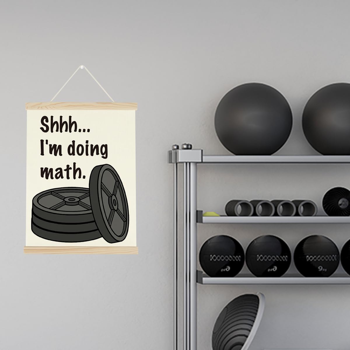 Gym Motivational Posters Funny College Dorm Posters Gifts for Guys Girls Friends I'm Doing Math Gym Flag Wall Art Decor Sign for Home Gym Bedroom Office
