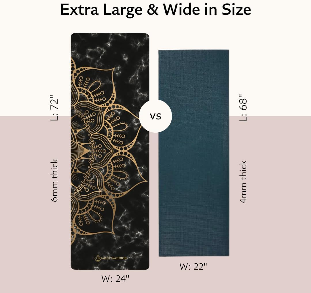TPE Yoga Mat - Artist Designed, Premium eco friendly mats, Non Slip, Non toxic, Great For Regular & Hot Yoga, Pilates and Workouts (72 inch x 24 inch x 6mm thick)