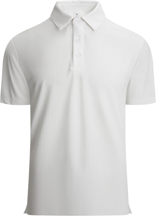 WARHORSEE Golf Polo Shirts for Men Short Sleeve Wrinkle Free 4 Way Stretch Moisture Wicking Performance Collared Tshirts