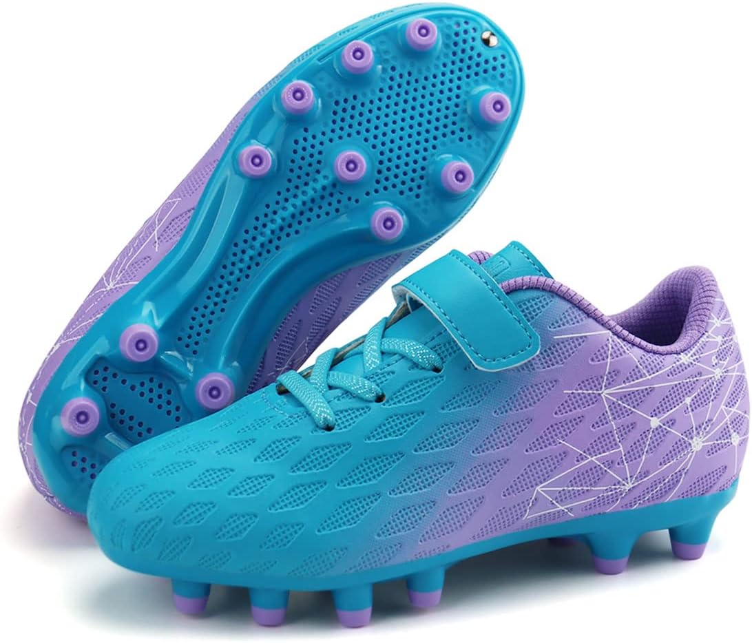 brooman Kids Firm Ground Soccer Cleats Boys Girls Athletic Outdoor Football Shoes