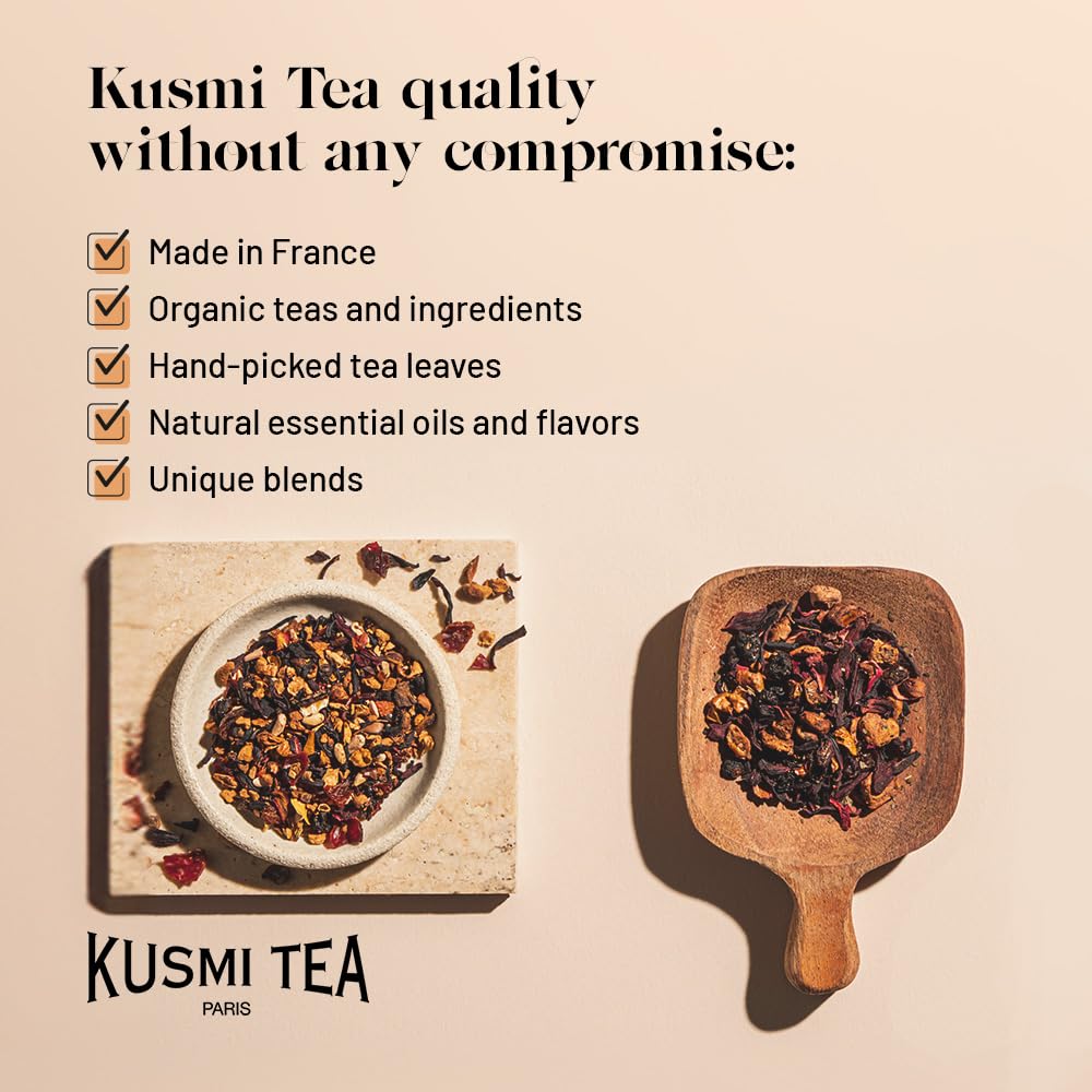 Kusmi Tea - BB Detox - Iconic Detox Tea - 100% Organic - Blend of Green Tea, Mate & Grapefruit - Organic Flavored Yerba Mate Tea - Loose Leaf - Tin Box of 3.5 oz - Quantity for about 50 cups