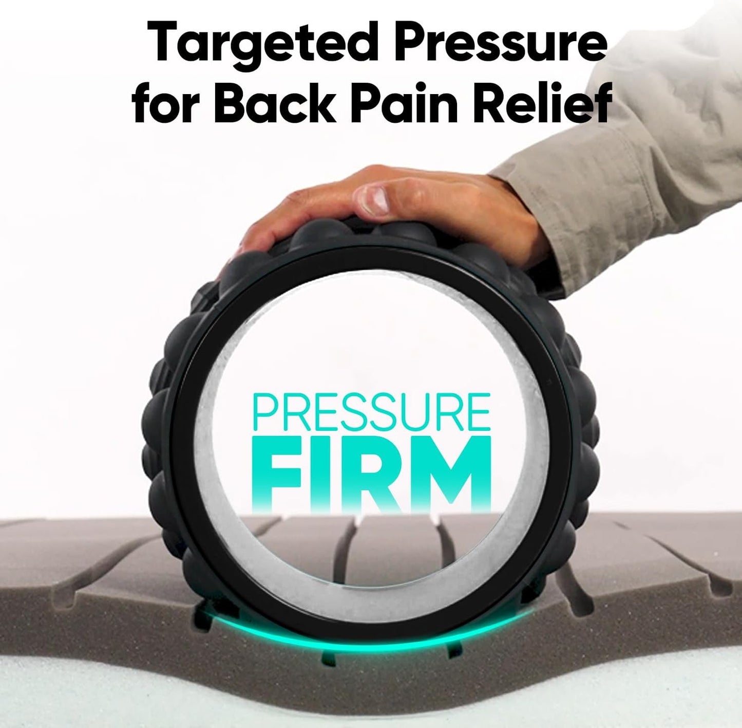 FitBeast Back Roller, Back Wheel Foam Roller - Targeted Muscle Roller for Deep Tissue Massage, Back Stretcher